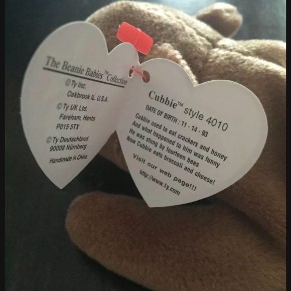 NWT 1993 Ty Rare Cubbie Beanie Baby - Picture 6 of 7